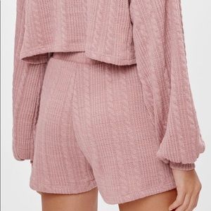 Bershka Women’s Jacquard knit shorts Medium